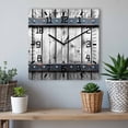 thumbnail image 6 of Grey Wood Grain Wooden Wall Clock Silent Non Ticking, Country Vintage Barn Door Rustic Lodge Square Wall Clocks Battery Operated, Decor Clock for Home Office, Living Room, Kitchen, 12 Inch, 6 of 9