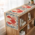 thumbnail image 6 of Lobster Coastal 36 Inch Table Runner, Summer Beach Coral Shell Nautical Vintage Farmhouse Dresser Scarf Cotton & Linen Tablerunner for Dining/Kitchen Island/Holiday Party Décor Small 13" x 36", 6 of 9