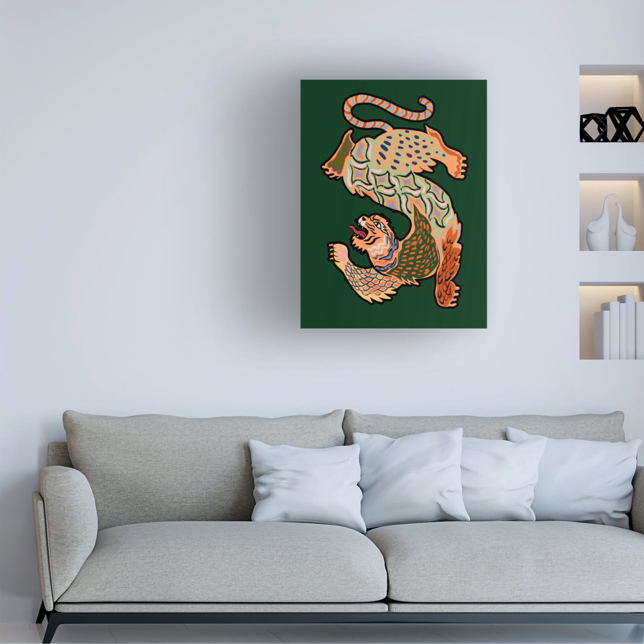 Trademark Fine Art Arty Guava  Asiantiger Green Canvas Wall Art