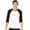 White/ Black, variant on Bella-Canvas C3200 Unisex 0.75 Sleeve Baseball Tee - White & Black, Small