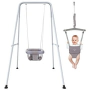 G TALECO GEAR 2-in-1 Baby Jumper and Swing, Indoor Outdoor Baby Swing for 6-24 Months Infant Toddler