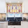 thumbnail image 5 of Yayeee Kitchen Curtains Tier Pair Light Filtering 27"x24" Rod Pocket Short Cafe Window Panel, Colorful Jam Jars, 5 of 7