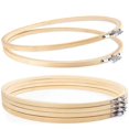 thumbnail image 1 of 6 Pieces 4 Inch Embroidery Hoops Wooden Round Adjustable Bamboo Circle Cross Stitch Hoop Ring Bulk for Embroidery and Cross Stitch Art Craft Handy Sewing, 1 of 7