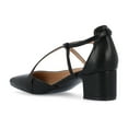 thumbnail image 5 of Journee Womens Galvinn Crisscross Strap Pointed Toe Pumps, Widths Available, 5 of 9
