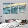 thumbnail image 3 of JRXY Sunset Ocean Decor Wall Art Beach Nature Landscape Picture Canvas Print for Living Room with Framed,Wall Art for Living Room Decor Nature Artwork Prints Framed,3 pcs 12x16x3pcs, 3 of 4