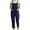 Dark Blue, variant on Wyobmus Women's Summer Linen Jumpsuits Boho Wide Leg Overalls Casual Plus Size Rompers With Pockets Black