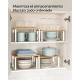 thumbnail image 2 of SONGMICS Estante para Especias, Juego de 2, Organizador de Armario, Especiero de Cocina Extensible, Blanco y Natural, 2 of 6