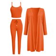 thumbnail image 4 of Babysbule 3 Piece Outfits Set - Fashion Solid Color Camisole Crop Top & Comfy Pants & Open Front Cardigan, 4 of 5