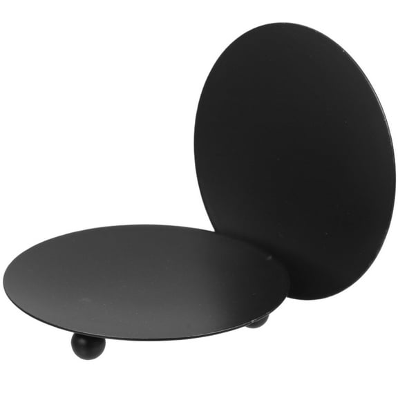 Zehuanyu 2pcs Iron Plate Candle Holder Pillar Candle Holder Metal Candle Stand Pillar Candle Tray Tea Light Plate Votive Candle Pedestal For Weddings Parties Dining Table Decor