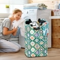 thumbnail image 5 of Yayeee Freestanding Laundry Hamper with Handle Collapsible Large Storage Basket for Clothes, Green Geometric Flowers, 5 of 7