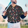 thumbnail image 6 of Balery Forest Flora and Insects Baseball Jersey for Men Casual Button Down Shirts Short Sleeve Active Team Sports Uniform-4X-Large, 6 of 9