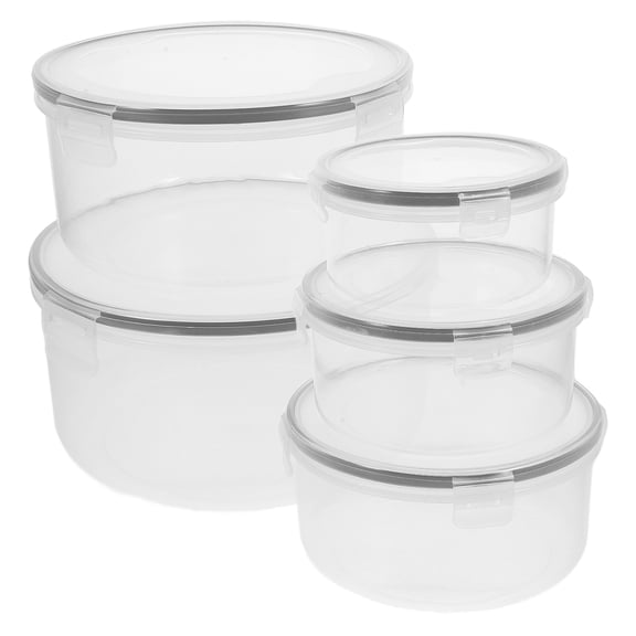 HOOWIFFY 5-Pack Reusable Silicone Food Storage Containers for Freezer, Leakproof and