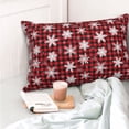 thumbnail image 4 of Fotbe Snowflake red plaid Funda de Almohada Decorativa Estilo Occidental, Lujo en Algodón, Fundas para Almohadas King, Cojín Estampado para Decoración del Hogar-14"x20", 4 of 6