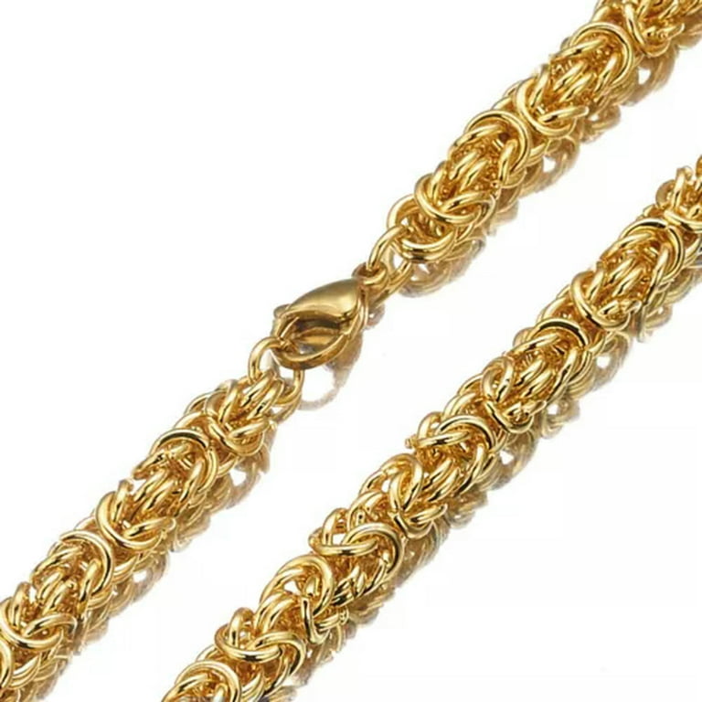 QQTDFG 6/8/10mm Fashion Men Women Stainless steel Byzantine Chain