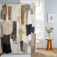 thumbnail image 4 of Shower Curtains for Bathroom, Modern Black Brown Waterproof Fabric Shower Curtain, Abstract Oil Painting Art Decorative Bathroom Curtain for Bathtub, 72"x78", No Hooks Included, 4 of 9
