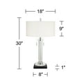thumbnail image 6 of Possini Euro Design Cadence Modern Table Lamp with Square Black Marble Riser 30" Tall Glass Column White Shade for Bedroom Living Room Bedside Office, 6 of 6