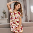 thumbnail image 3 of Naloa fall laef Maple Print Women Nightgowns,Womens Loungewear,Short Sleeve Sleepwear,Comfy Ladies Nightdress, 3 of 6