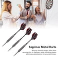 thumbnail image 4 of Throwing Darts, Metal Tip Darts Enhanced Control Knurled and Grooved 3PCS Professional with Storage Box for Beginners for Bar, 4 of 8