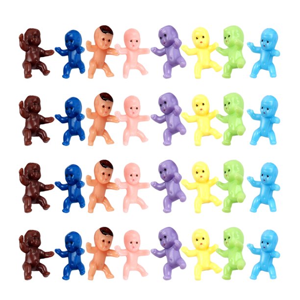 KAKOWELY 80 piezas de minimodelos de bebé, juguetes de plástico para bebés, decoraciones para bebés pequeños, decoraciones para pasteles.