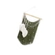 thumbnail image 1 of Tapiz de pared de macramé con borlas decorativas trenzadas, arte bohemio Verde, 1 of 9