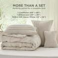 thumbnail image 6 of Beige Twin XL Comforter Set - 3 Pieces Pinch Pleat Bed Set, Down Alternative Bedding Sets for All Season, 1 Comforter, 1 Pillowcase, 1 Decorative Pillow, 6 of 7