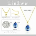 thumbnail image 2 of Linawe Aquamarine Necklace for Women Trendy, Blue Crystal Chain Necklace, Statement Moonstone Pendant Diamond Iridescent Aurora Borealis Teardrop CZ Necklace 14K Gold Plated, 2 of 5