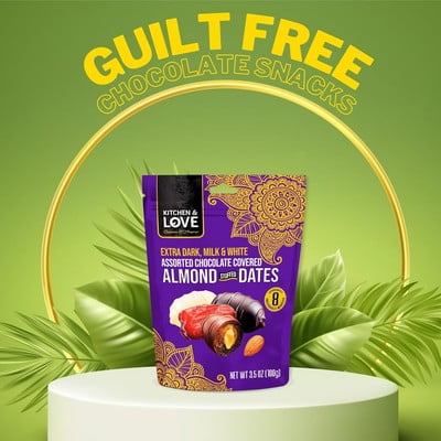 Kitchen & Love Dates Assorted Almond Stuffed 3.5 oz (Pack of 8)