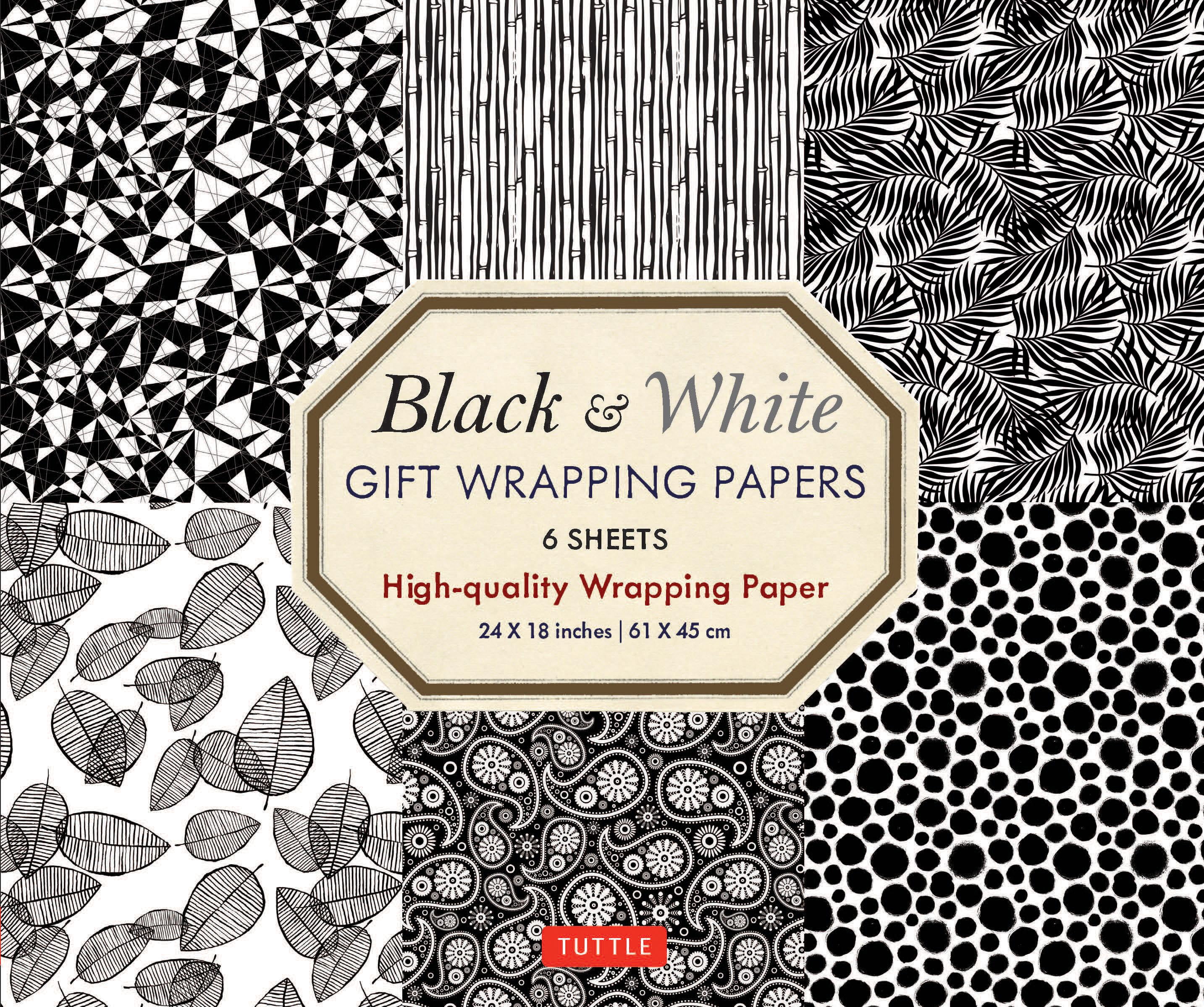 Black & White Gift Wrapping Papers - 6 Sheets: 24 X 18 Inch (61 X 45 CM) Wrapping Paper (Other)