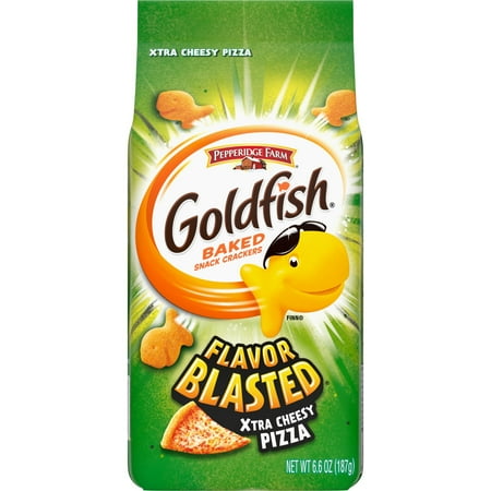 Pack of 2 Goldfish Flavor Blasted Xtra Cheesy Pizza Crackers 6.6 oz. Bag