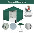 thumbnail image 5 of CROWN SHADES Commercial Instant Canopy Tent, 10x10 Foot Portable Pop Up Outdoor Shelter w/ Wheels & 4 Sidewalls, Push Center Lock & Carry Bag, Forest Green, 5 of 8