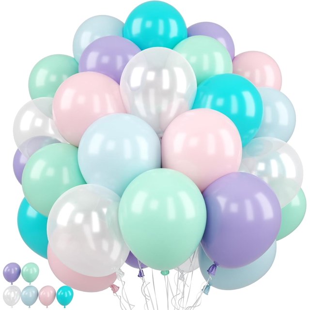 Yanonmyfd Pink and Purple Balloons, 50PCS 12 Inch Confetti Balloons, Metallic Purple Pink Latex Balloons with Ribbon, Party Balloons for Birthday Shower Wedding Party Decorations