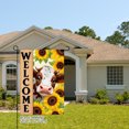 thumbnail image 2 of AMHNF Welcome Cow with Sunflowers Linen Garden Flag for Spring Summer Home Outdoor Garden Yard Door Decor 12x18 inch, 2 of 5