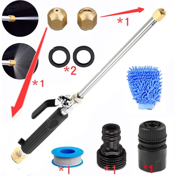 Ngardk Jetflux Pressure Washer Gun, Jet Nozzle 2-in-1 High Pressure Power Washer for Garden Hose(Black)