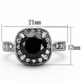 thumbnail image 2 of Womens Silver Ring High polished (no plating) 316L Stainless Steel Ring with AAA Grade CZ in Black Diamond TK1322, 2 of 4