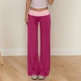 thumbnail image 3 of RUTAYY Women's Casual Sweatpants Low Rise Color Block Wide Leg with Pockets Everyday Wear Comfort Athletic Wear Classic Versatile Trousers, 3 of 4