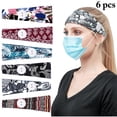 thumbnail image 2 of 6PCS Women Sports Head Bands Cute Sweat Head Wraps Boho Hair Bands with Buttons, 2 of 10