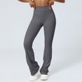 thumbnail image 4 of Women's Flare Yoga Pants - High Waisted Leggings, Bootcut Workout Casual Pants, 80% Polyester 20% Spandex, Solid Color Design, 4 of 4