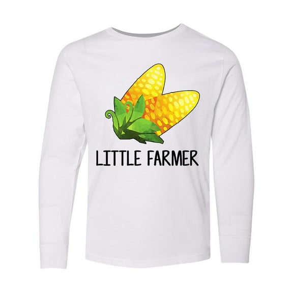 Inktastic Little Farmer with Corn Long Sleeve Youth T-Shirt