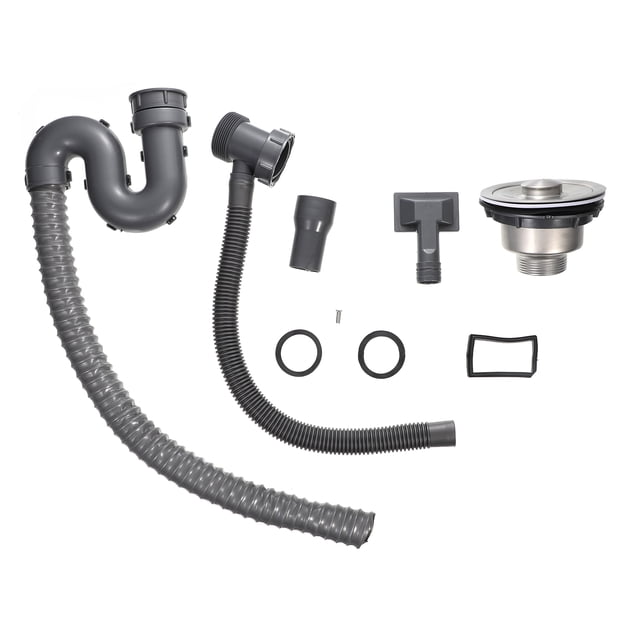 FOMIYES 1 De Desagüe Para Lavabo Con Tubo Extensible De Y Manguera Flexible Gris