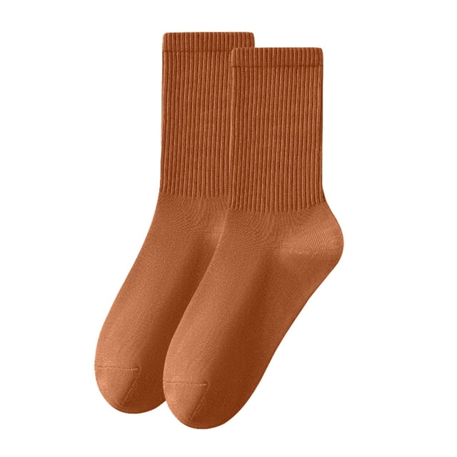 Aocisk Bas Décontractés Unis pour Femmes Chaussettes Longues Absorbantes Mélange pour Confort Rouge A