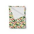 thumbnail image 2 of Vegetable Soft Flannel Fleece Throw Blanket, Vegetarian Cartoon Arrangement Pickle Onion and Tomatoes on Off White Backdrop, Cozy Plush for Indoor and Outdoor Use, 50" x 60", Multicolor, by Ambesonne, 2 of 5