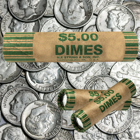 180 Preformed Dimes Tubes Paper Coin Wrappers 10 Cent Shotgun Rolls Counter