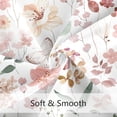 thumbnail image 5 of Coral Floral Shower Curtain, Watercolor Flower Fabric Shower Curtain for Bathroom, Cute Wildflower Butterfly Cloth Shower Curtain Set with Hooks, 72x72, 5 of 6