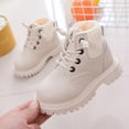thumbnail image 3 of Kids Baby Girls Boots Spring/Autumn Single Shoes Fashion Cotton Shoes Children Boys Plush Boots Lace Up Velvet Winter Boots, 3 of 6