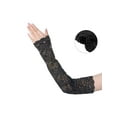 thumbnail image 3 of INSPIRE CHIC Women's Summer Driving Glove Detachable Arm Sleeves Lace Fingerless Gloves for Women One Size Black, 3 of 6