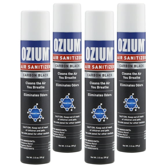 Ozium Air Sanitizer 3.5 oz. Ozium Spray, Carbon Black (4-PACK)