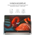 thumbnail image 3 of HP Newest 14" Laptop Student Business, with Office Lifetime License & Windows 11 Pro, Intel Dual-Core N4120, 16GB RAM, 384GB Storage(128GB eMMC+256GB Micro SD), Ultra Light, Webcam, WiFi, HDMI, 3 of 5