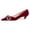 Dark Red, variant on FSJ Women Shiny Metal Bowknot Pointed Toe Pumps Slip on Kitten Low Heels Elegant Wedding Dressy Work Shoes Size 8 Dark Red