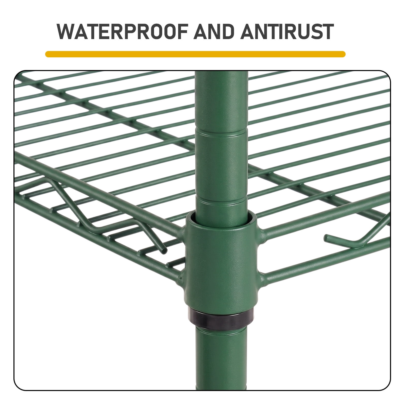 5-Layer Adjustable Display Rack Iron Household Shelf with Adjustable Feet 29.13 x 13.39 x 59.06 in Forest Green