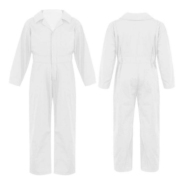 Alvivi Combinaisons Mécaniques pour Filles et Garçons Combinaison Intégrale une Pièce Blanc 14